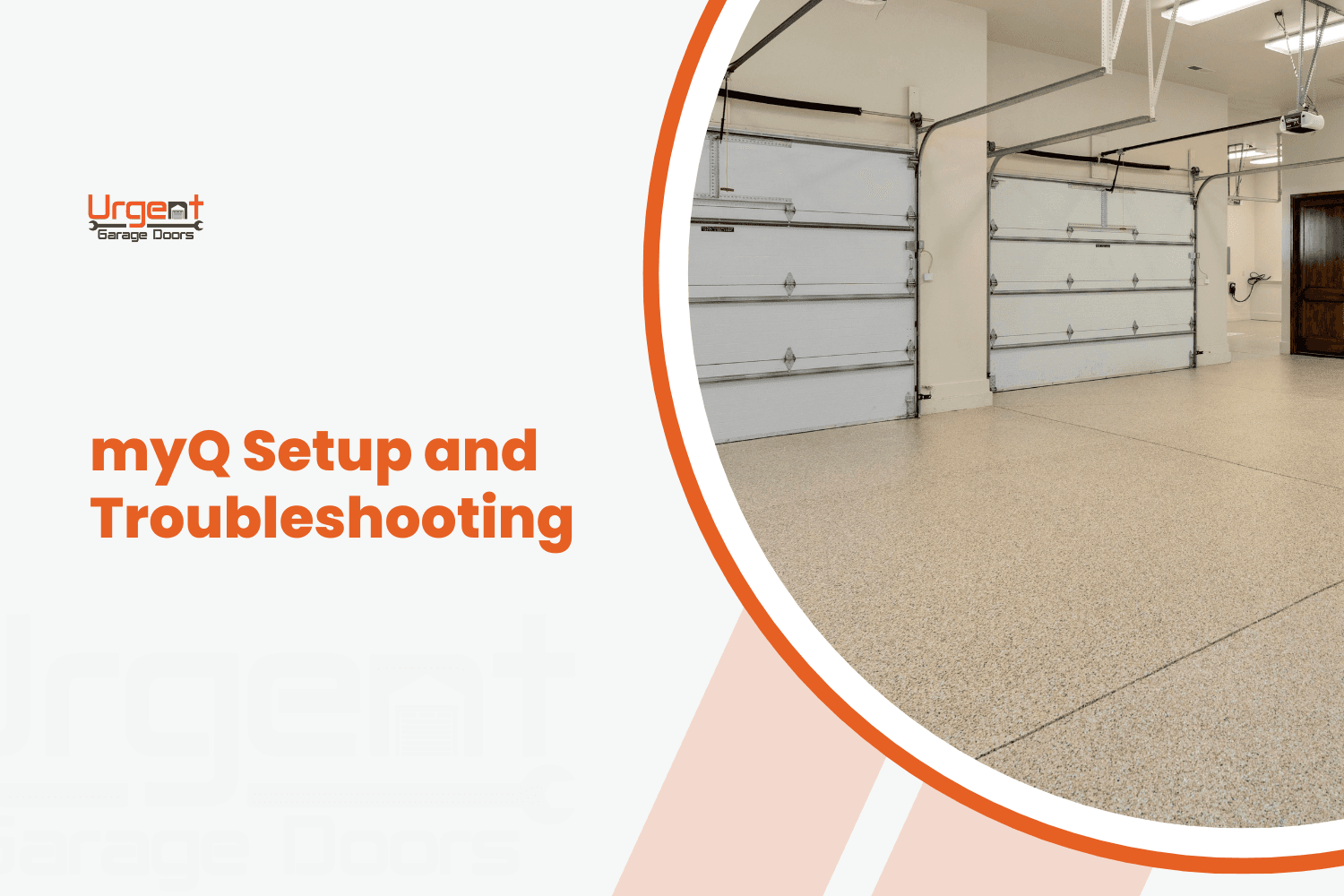 Clean two-car garage interior with white sectional doors and epoxy floor